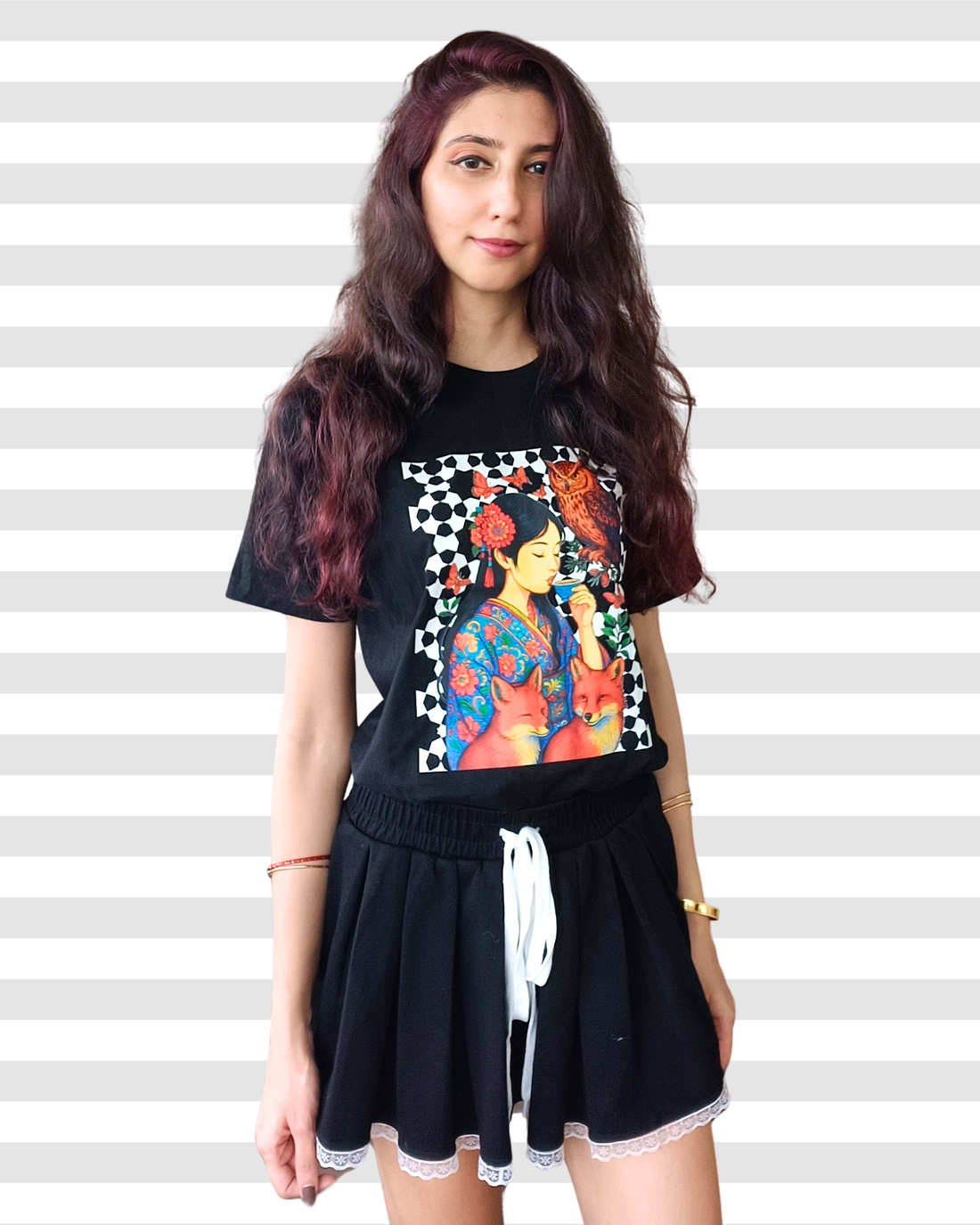 Japanese Ceremonial Chanoyu Cotton Tee For Women