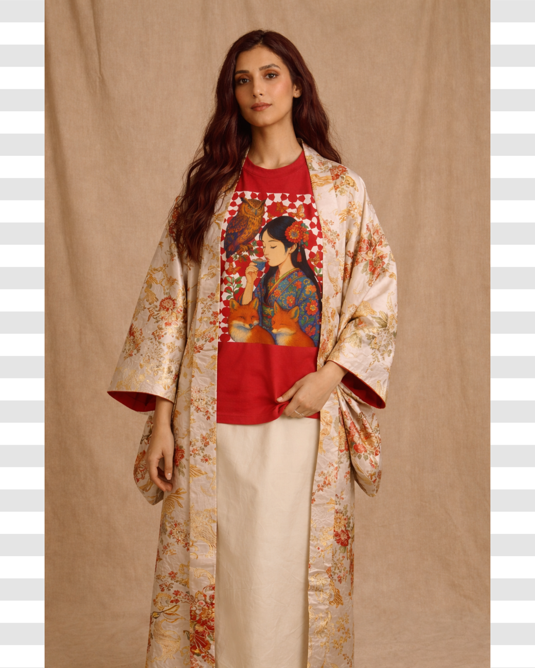 Japanese Ceremonial Chanoyu Cotton Tee For Women