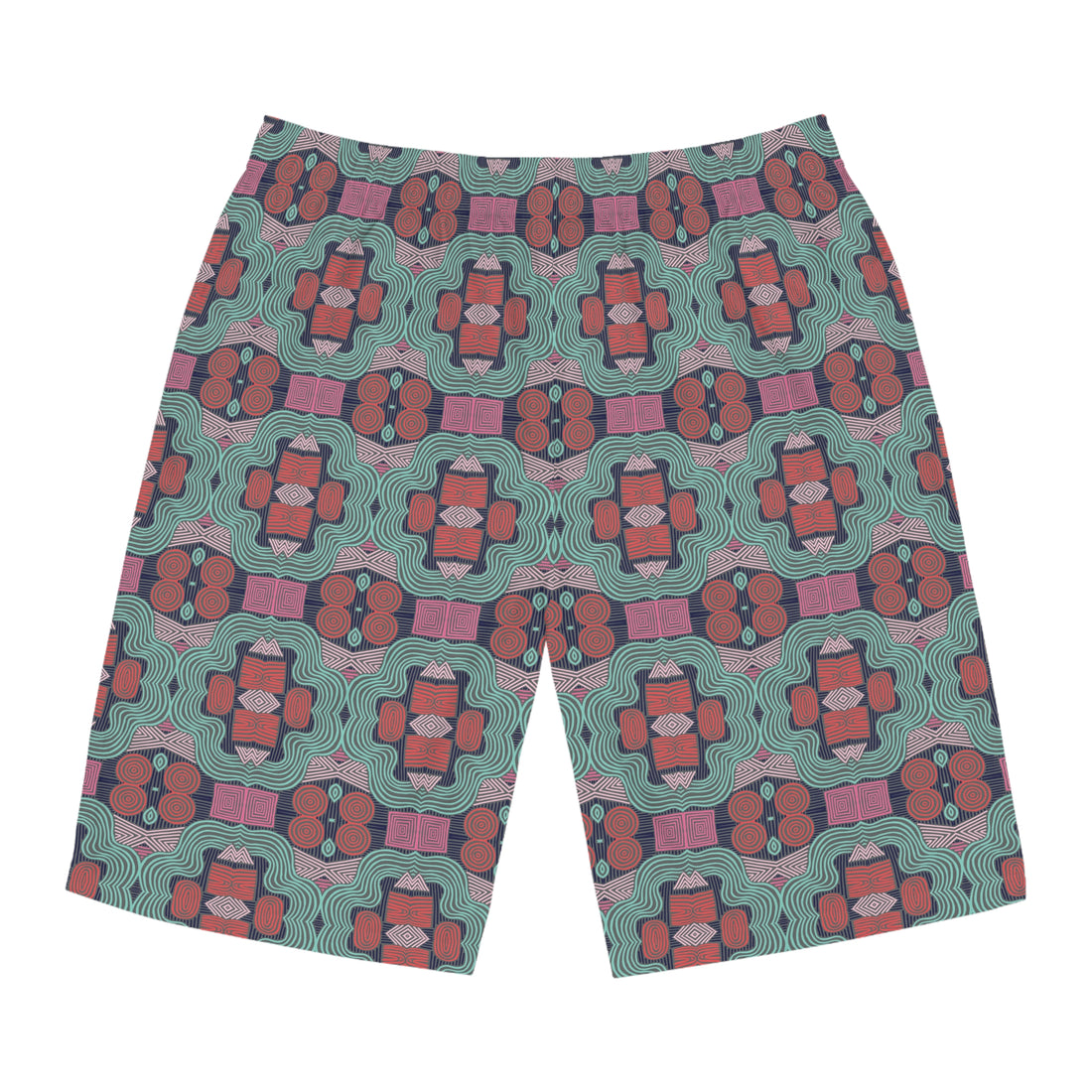 Ash Geometric Print Men's Board Shorts (AOP)