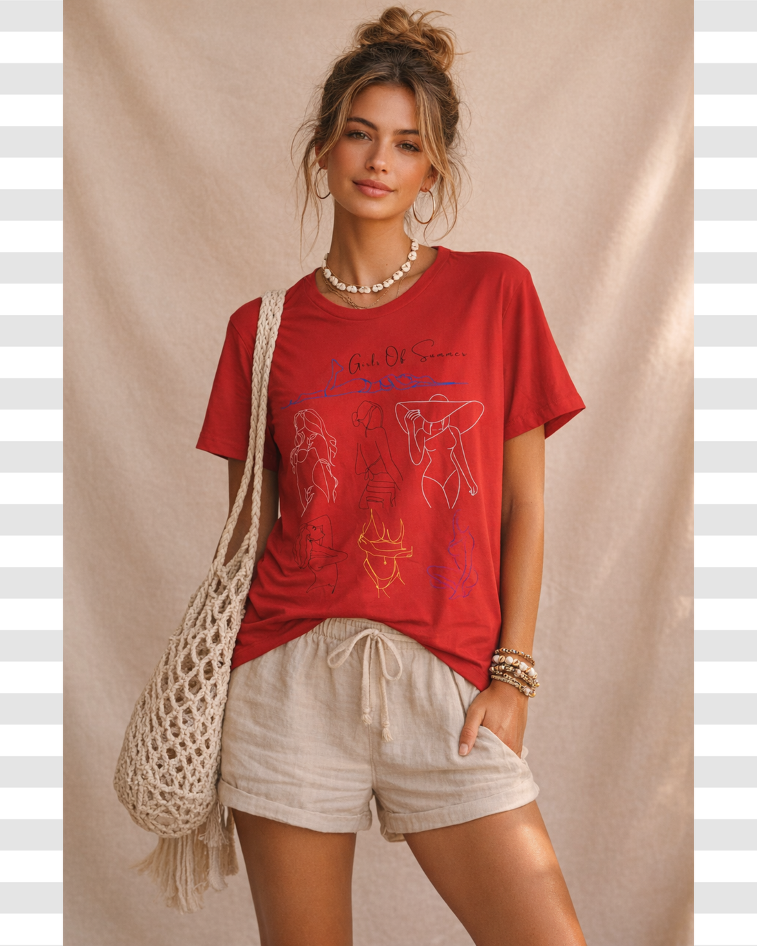 Girls of Summer Cotton Holiday Essential T-shirt For Women