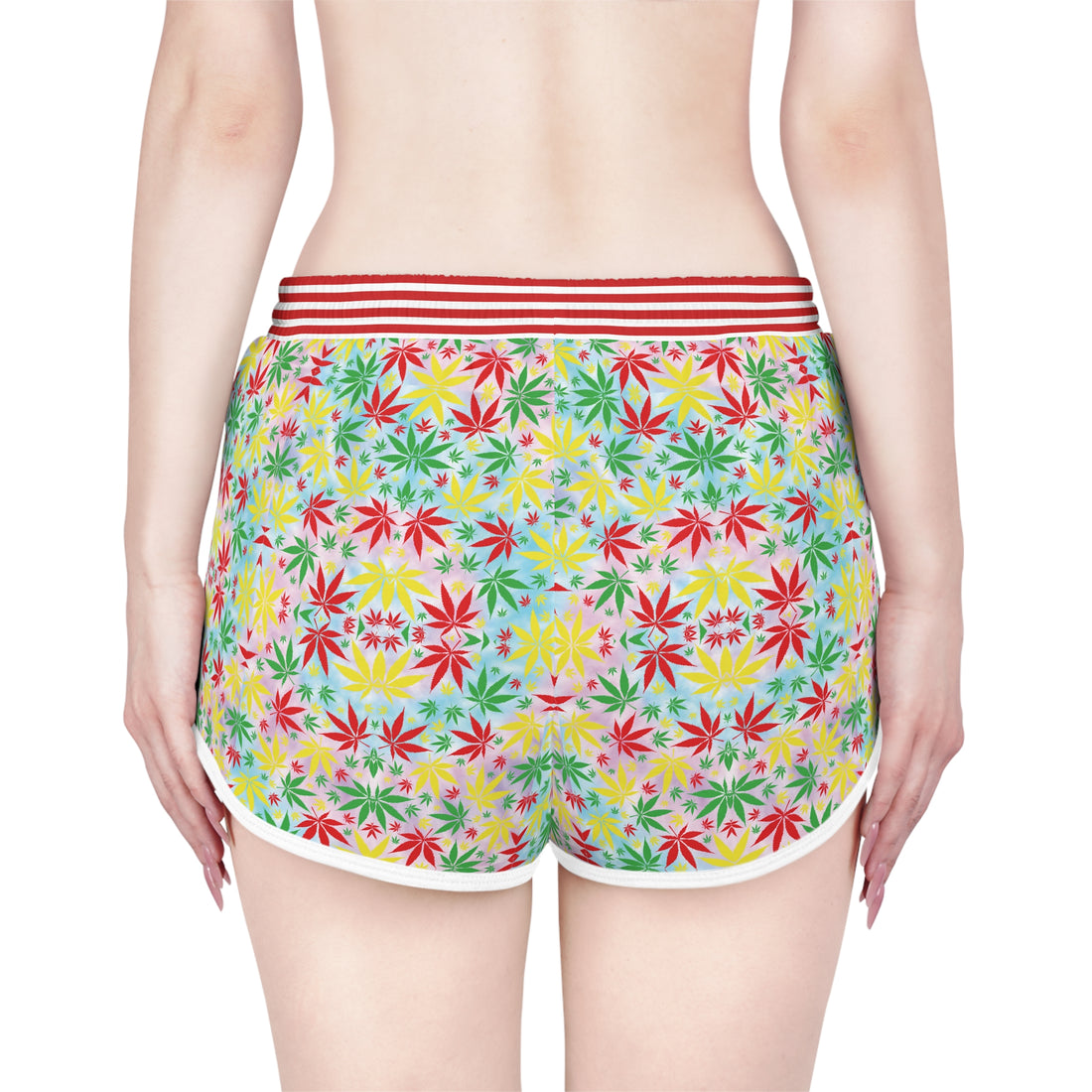Multi Tye Dye Tropical Rasta Toned Relaxed Gym Shorts
