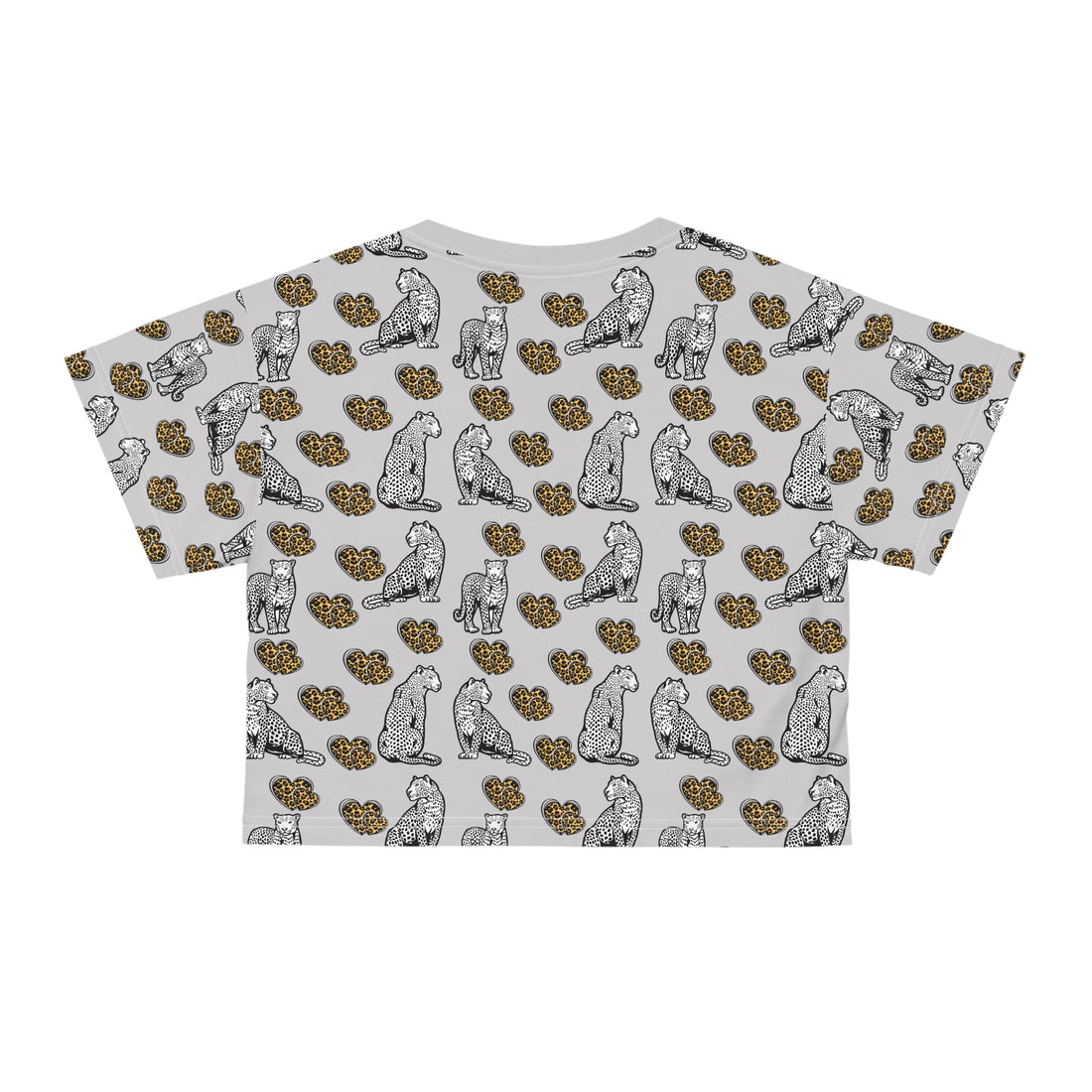 Slate Cheetah Hearts AOP Crop Tee