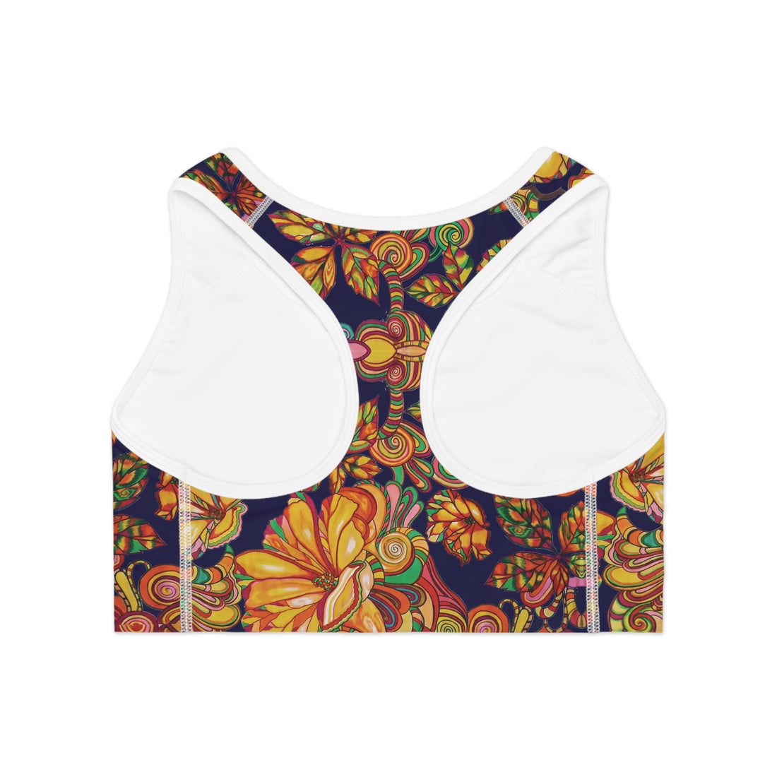 Ink Artsy Floral Racer Back (AOP) Sports Bra