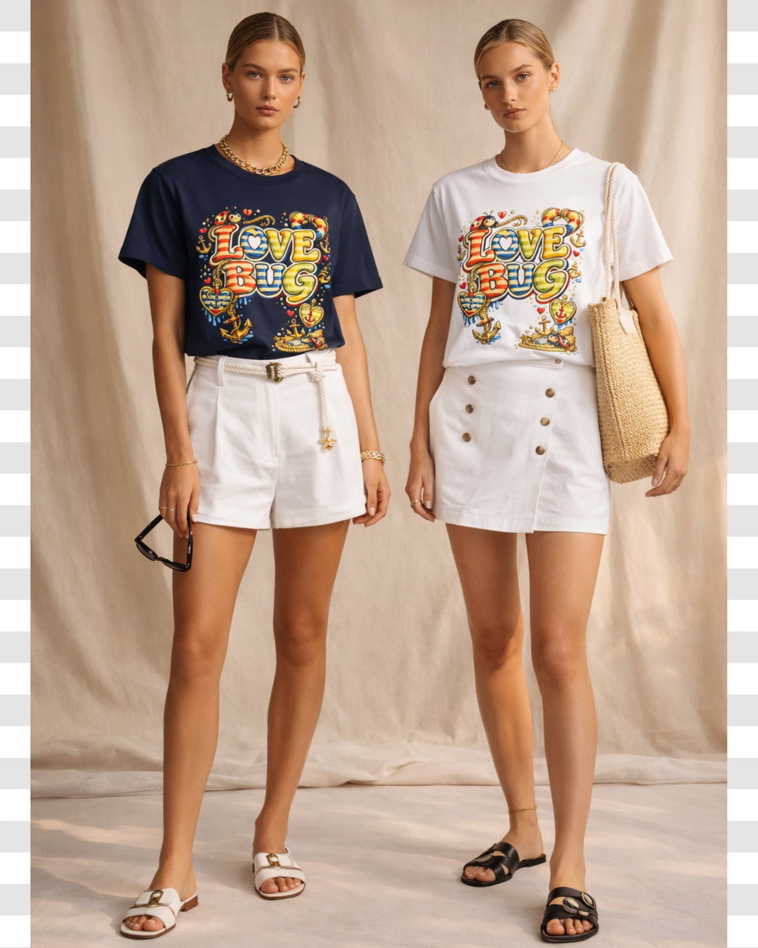 Riviera Love Bug Graphic Statement Cotton Women's Typography Tee