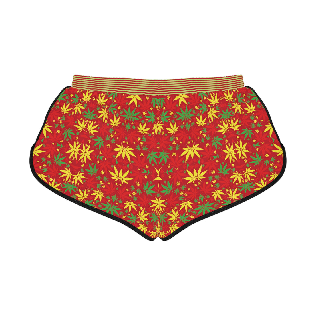 Red Tropical Rasta Toned Relaxed Gym Shorts