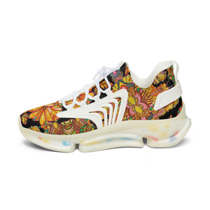 Black Artsy Floral OTT Women's Mesh Knit Sneakers