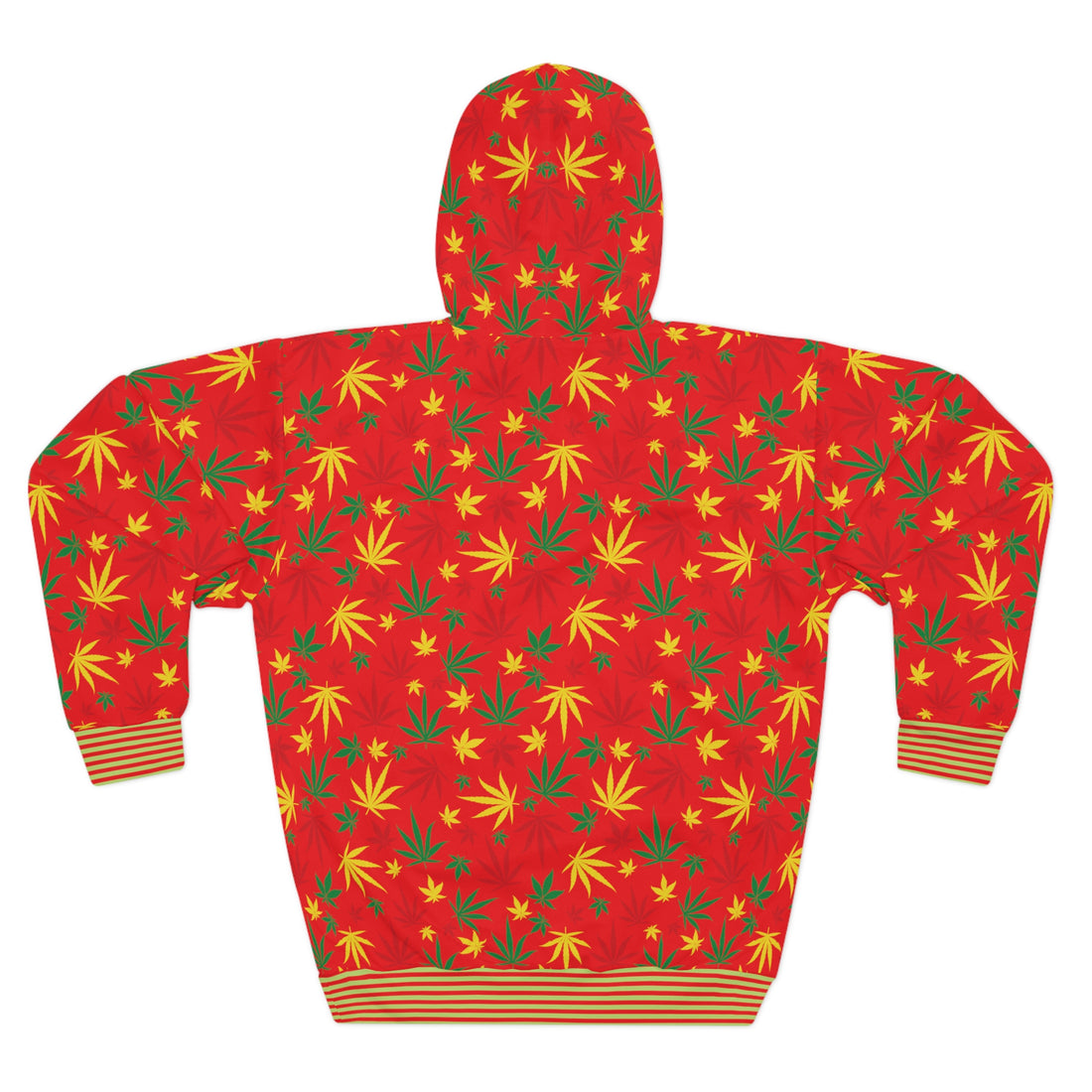 Red Tropical Rasta Toned Pullover Hoodie