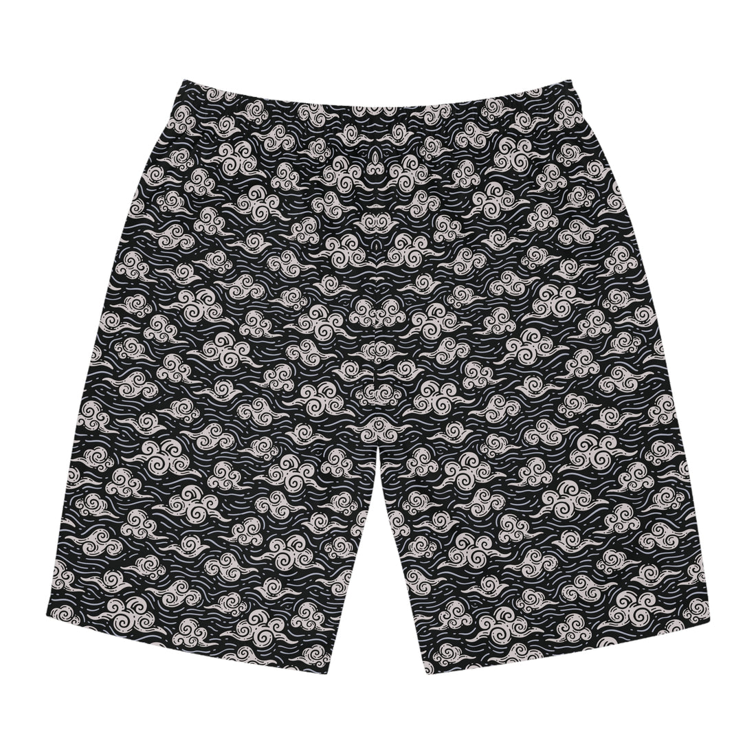 Black Oriental Clouds Men's Board Shorts (AOP)