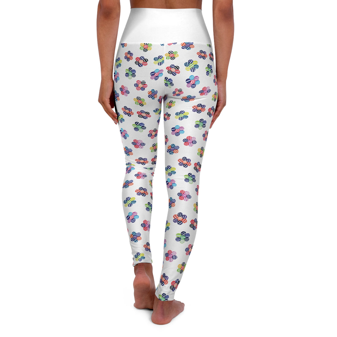 White Candy Florals Sports Bra & Yoga Leggings Bundle