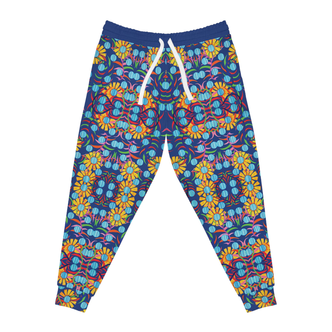 Blue AOP Sunflower Print Joggers