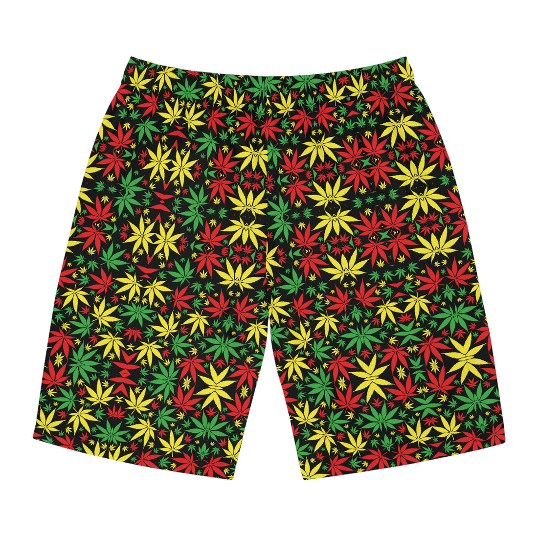 Black Rasta Toned Men's Board Shorts (AOP)