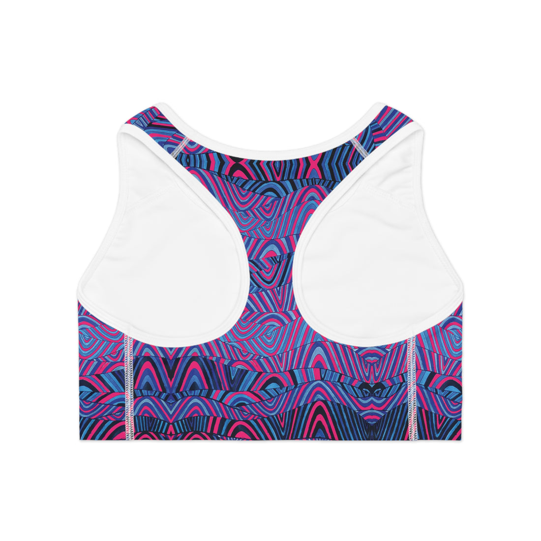 Hot Pink Sonic (AOP) Racerback Sports Bra