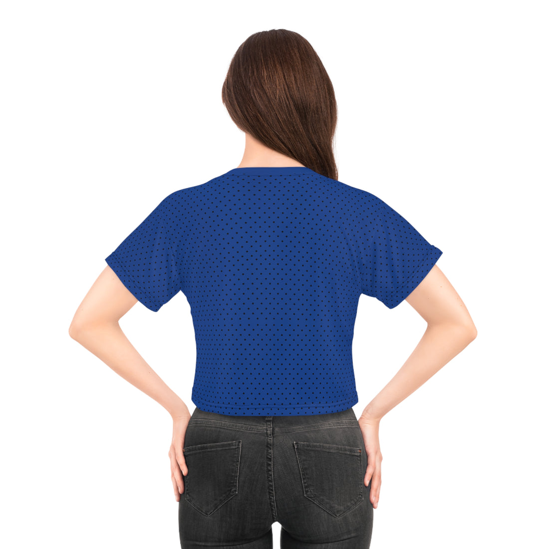 Blue Red Eve Core AOP Crop Tee