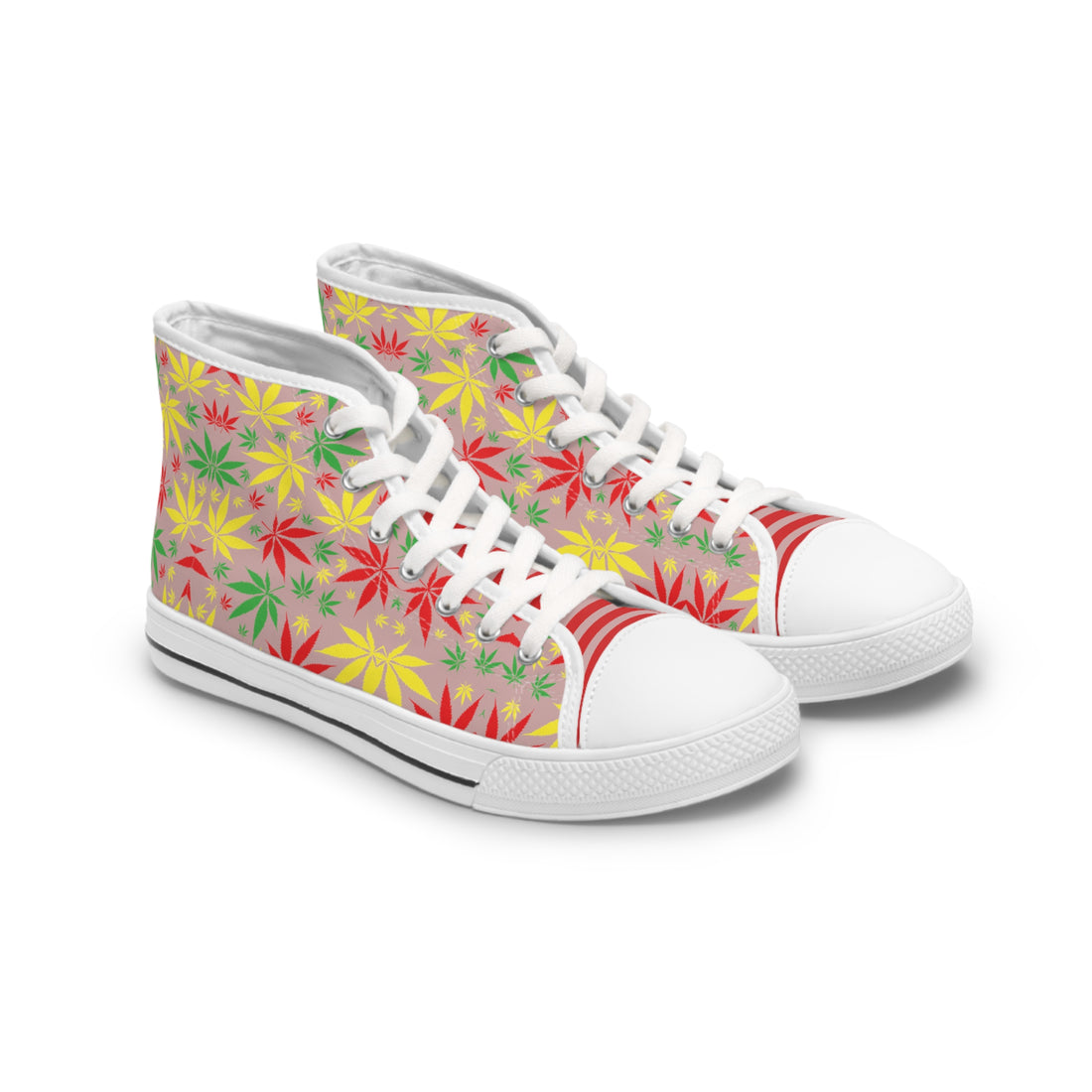 Taupe Tropical Rasta Toned Women's High Top Sneakers