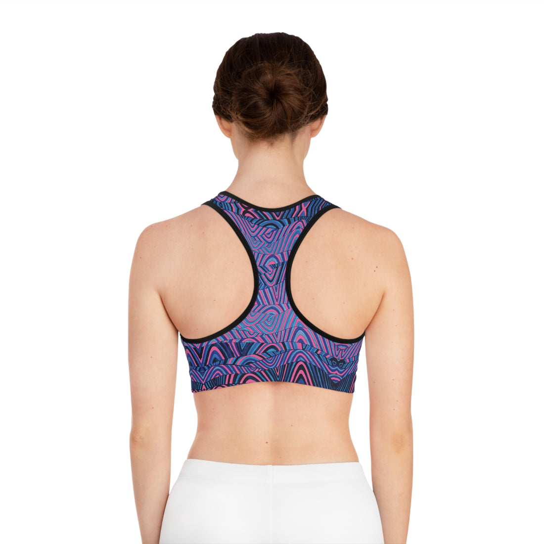 Rose Sonic (AOP) Racerback Sports Bra