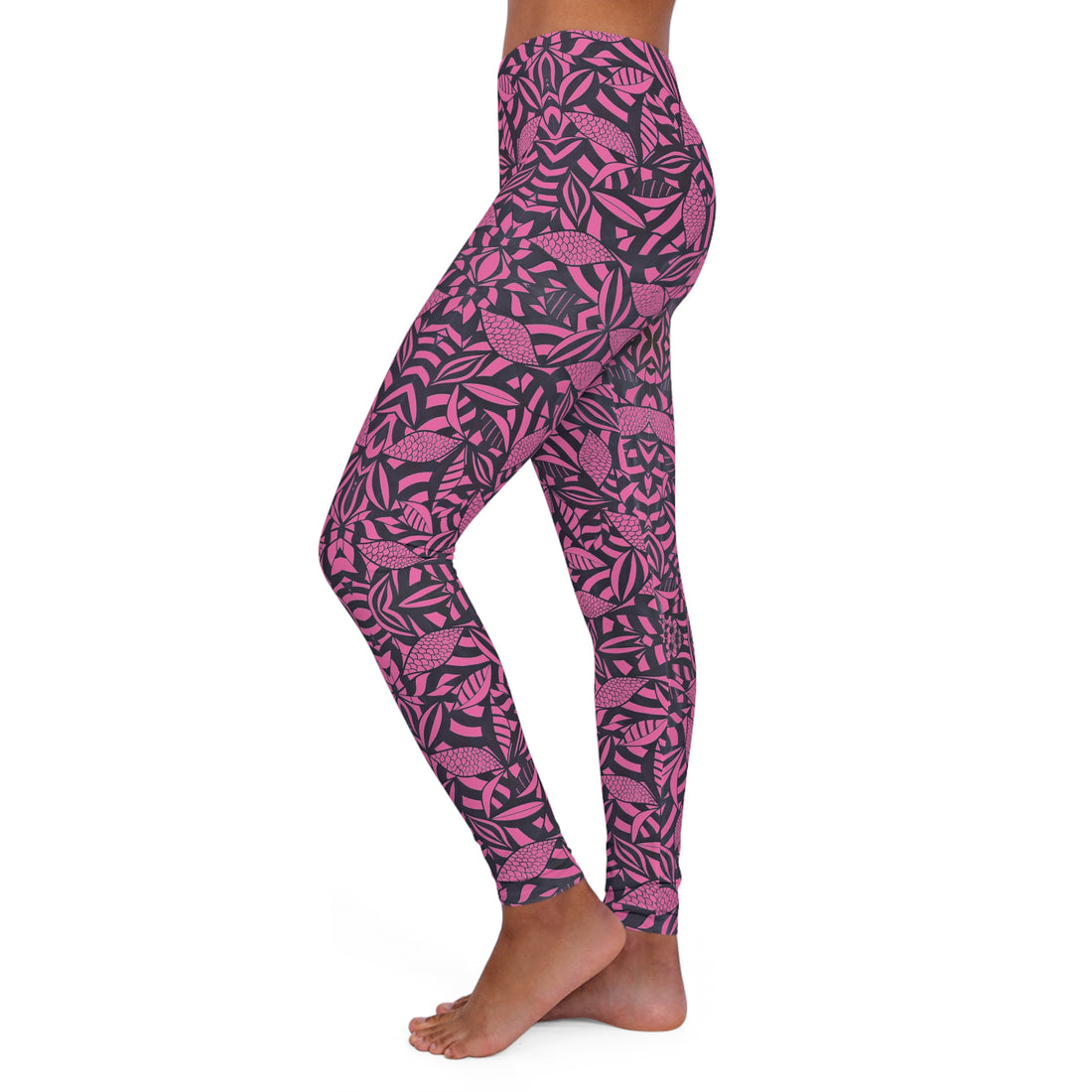 Rose Tropical Minimalist Spandex Leggings