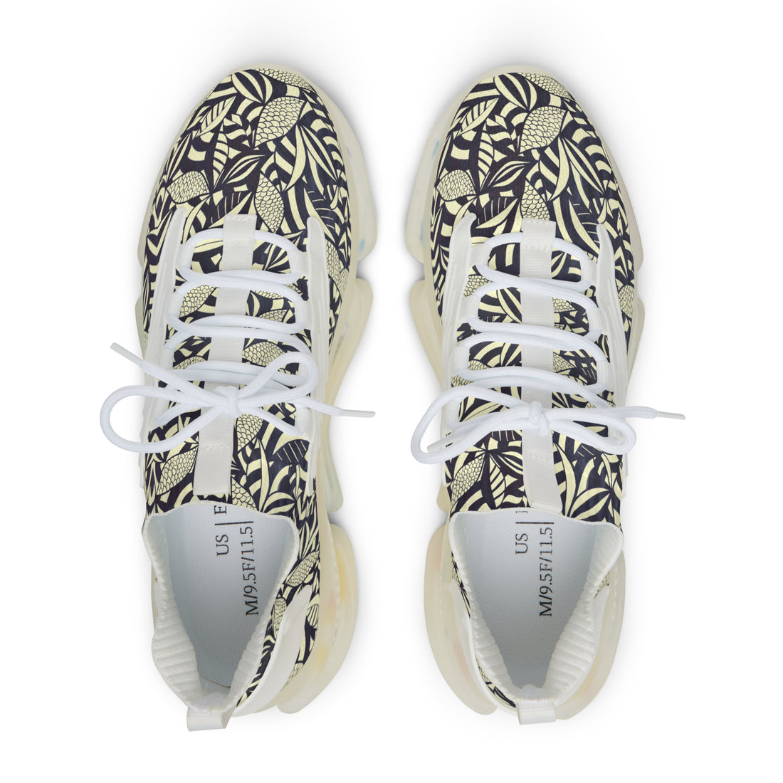 Cream Tropical Minimalist OTT Men's Mesh Knit Sneakers