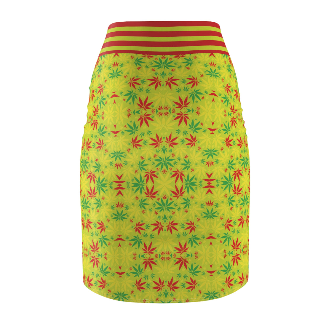 Lime Tropical Rasta Toned Pencil Skirt