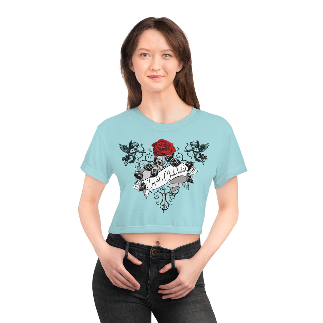 Icy Cupid's Chokehold AOP Crop Tee