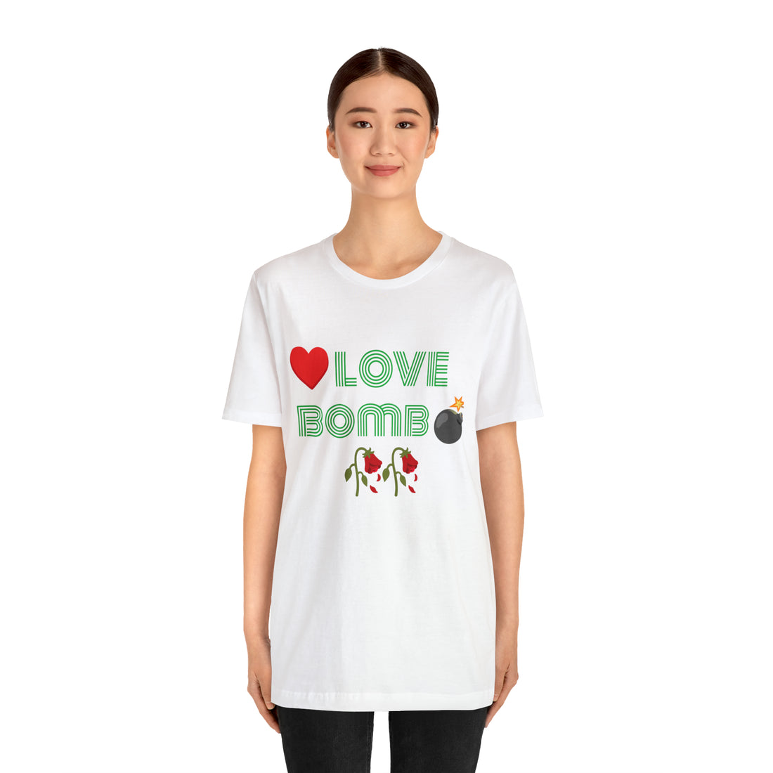 Unisex Love Bomb Typography Jersey Tee