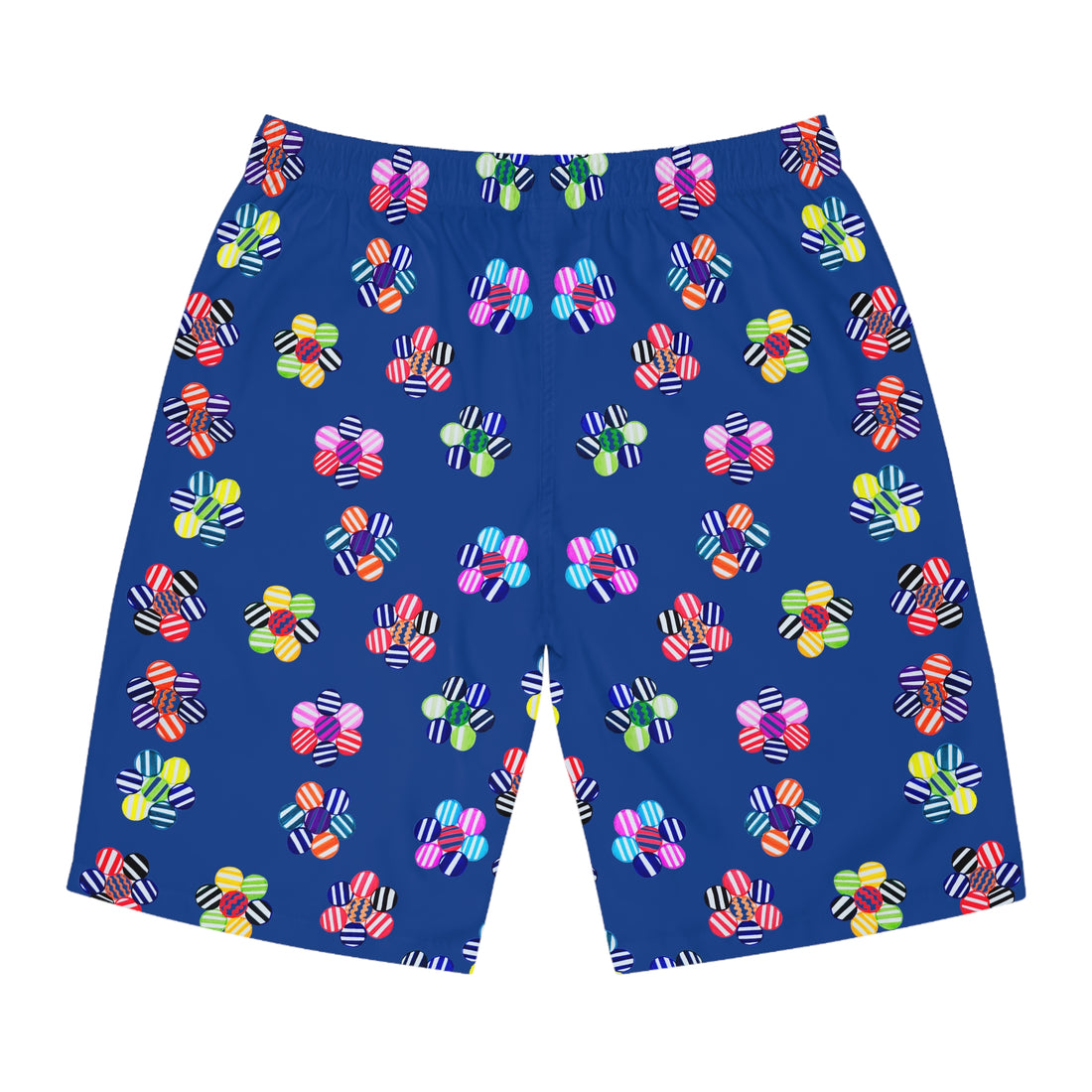 Royal Ble Geo Candy Floral Men's Board Shorts (AOP)