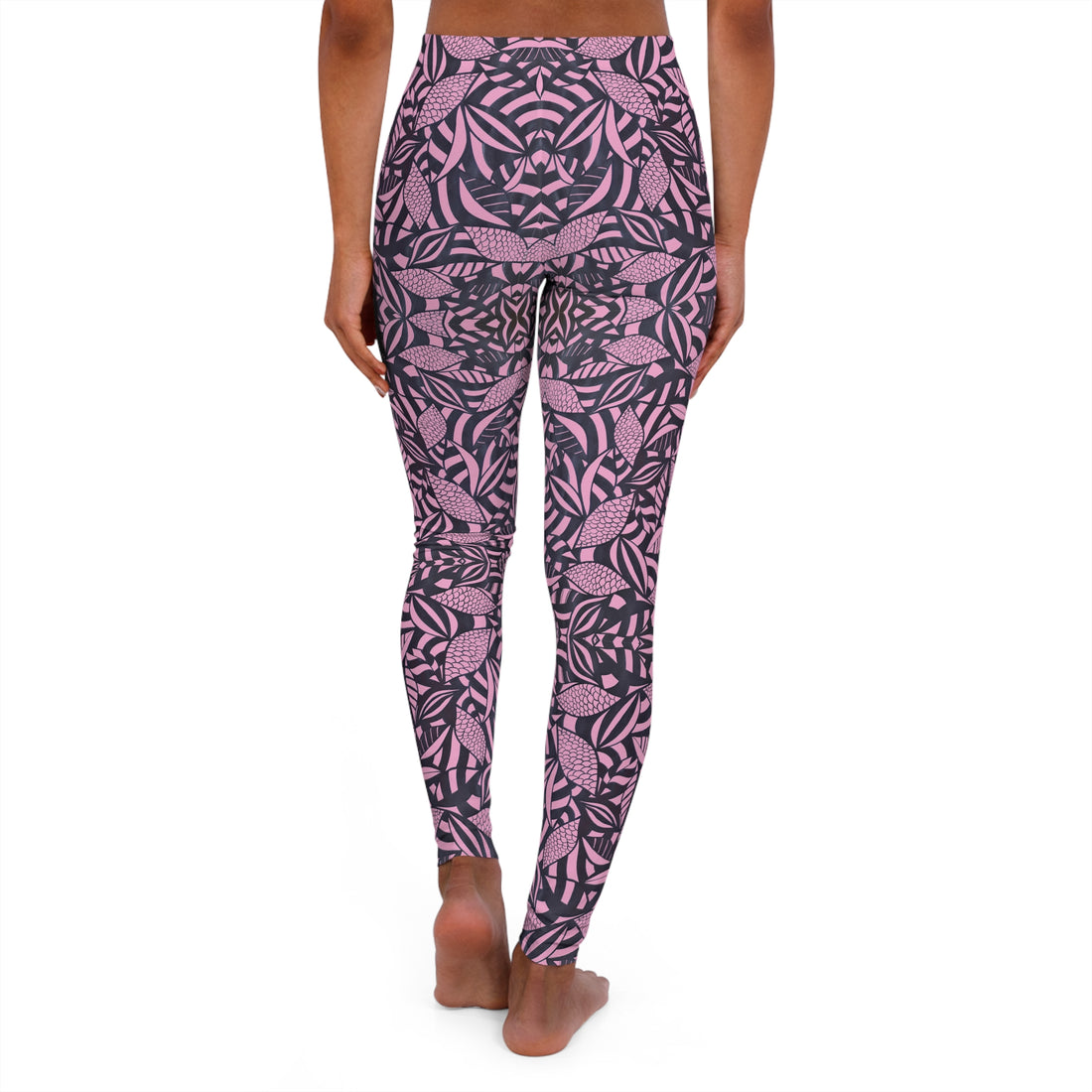 Muted Pink Tropical Minimalist Spandex Leggings