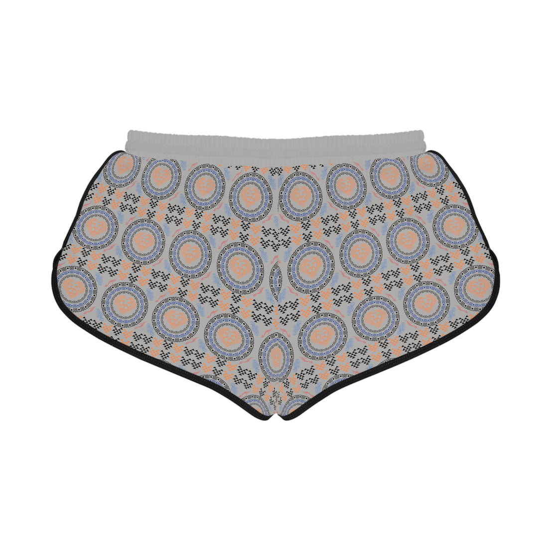 Slate Geo Lion Head Relaxed Gym Shorts