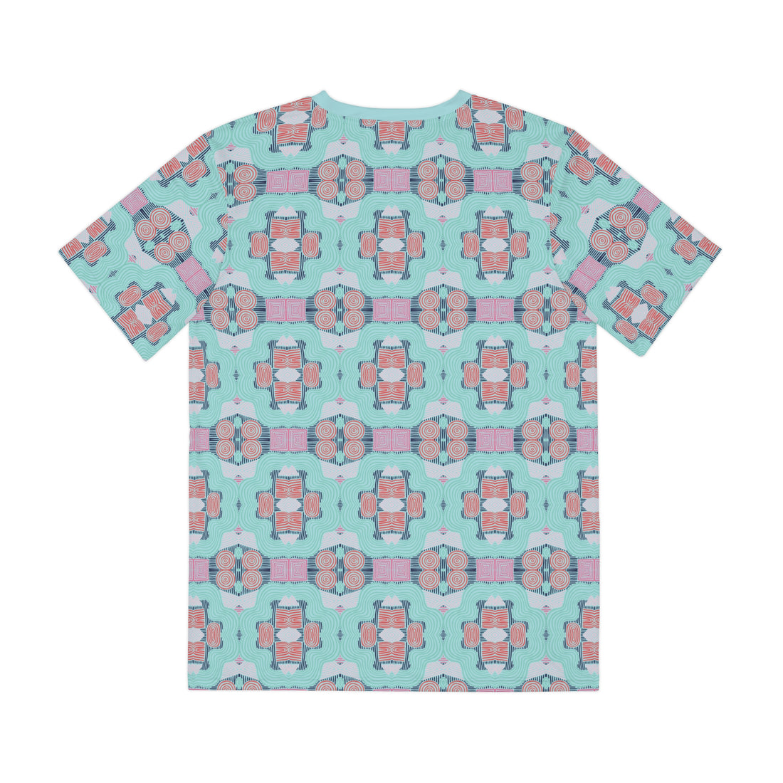 Icy Blue Geometric Print Men's Polyester Tee (AOP)