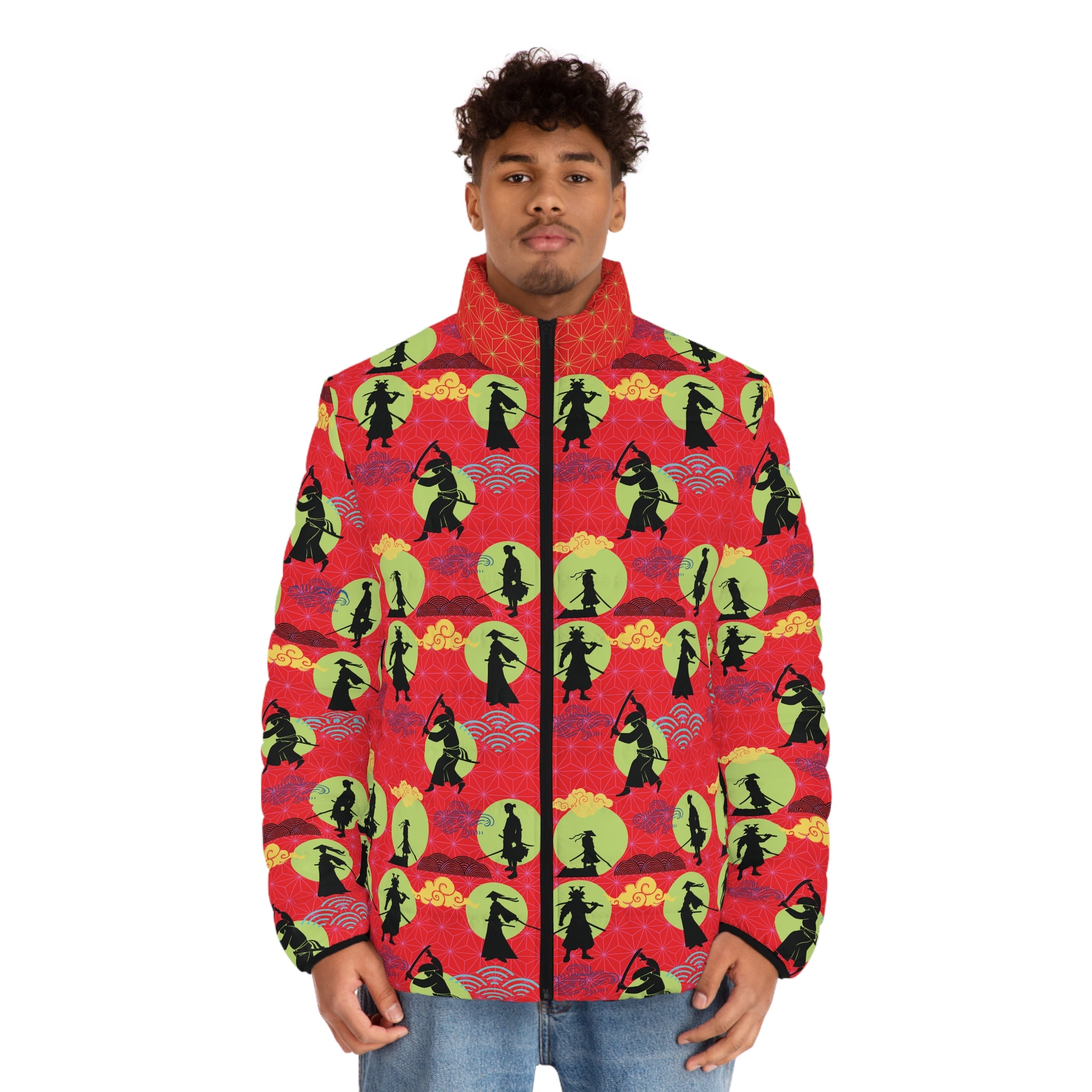 Red Samurai Men's Puffer Jacket – RARA By Rashnaz