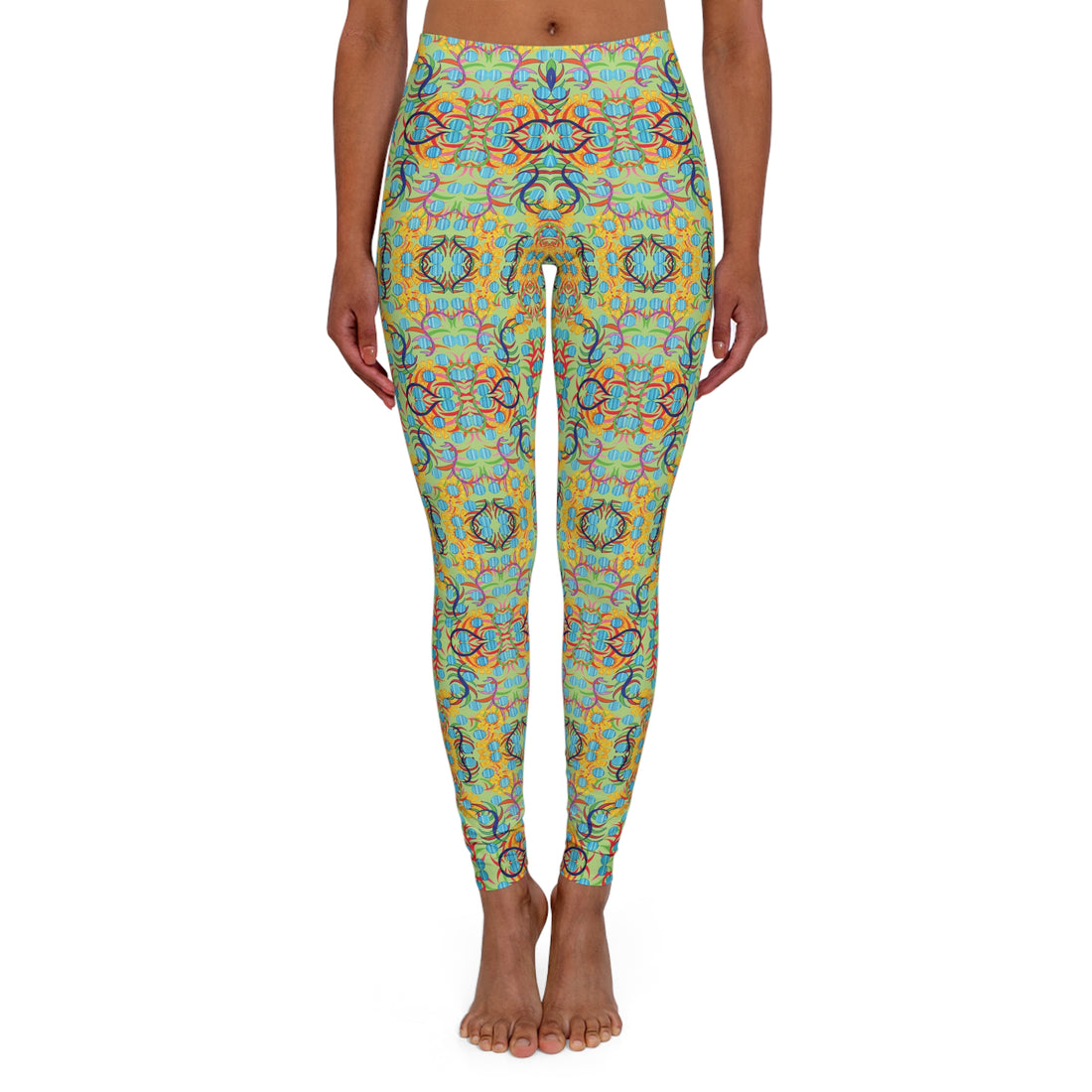 Sage Sunflower Spandex Leggings