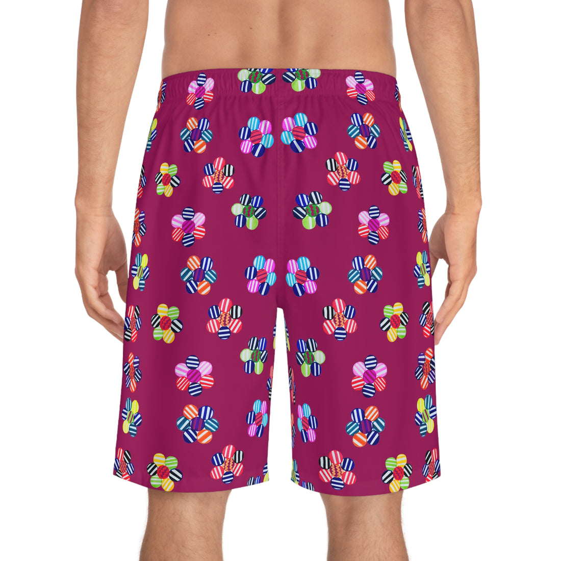 Geo Candy Floral Men's Board Shorts (AOP)