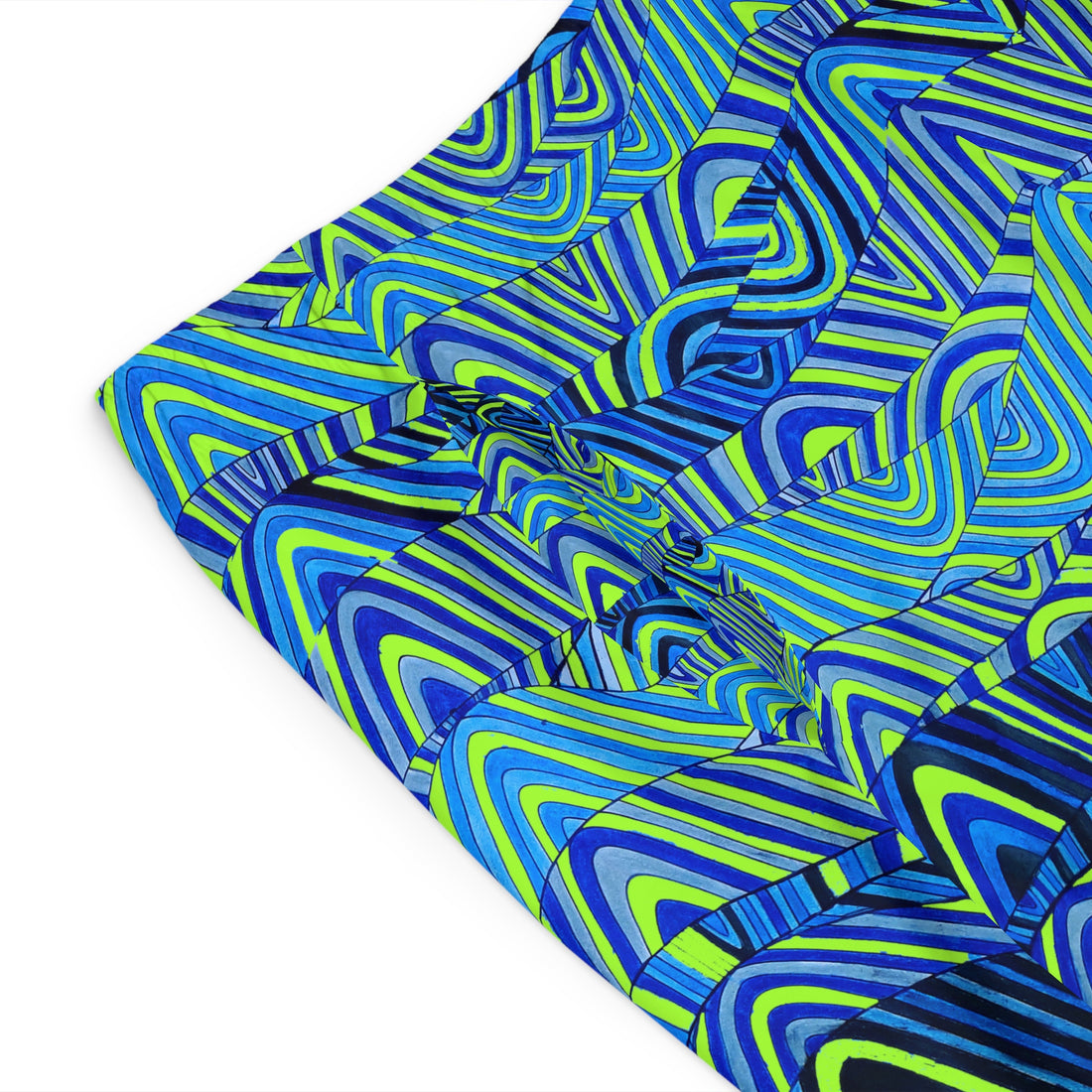 lime green  sonic waves print board shorts for men