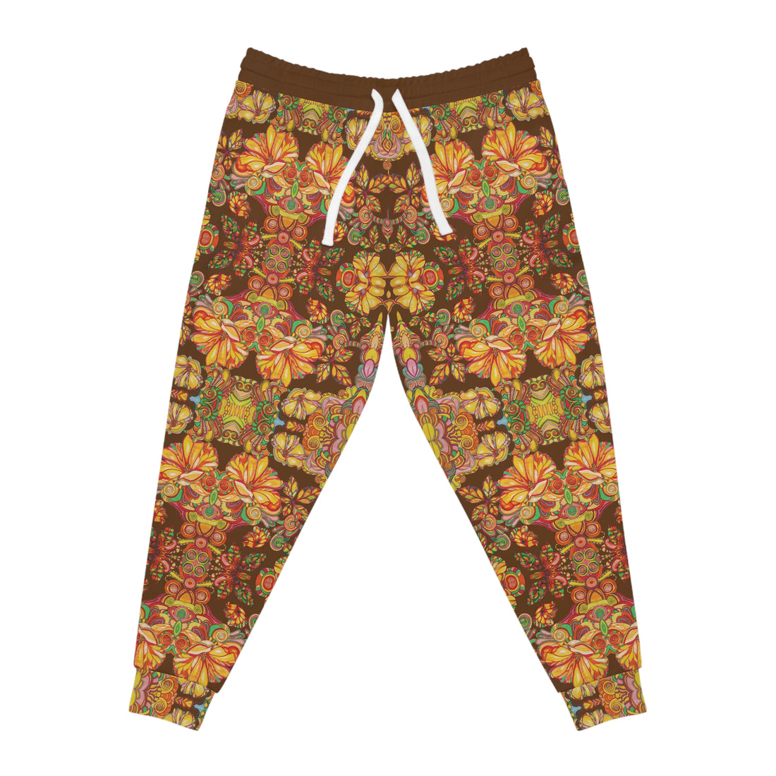 Brown AOP Artsy Floral Joggers