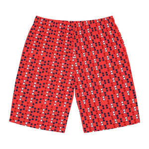 Vermillion Star Print Men's Board Shorts (AOP)