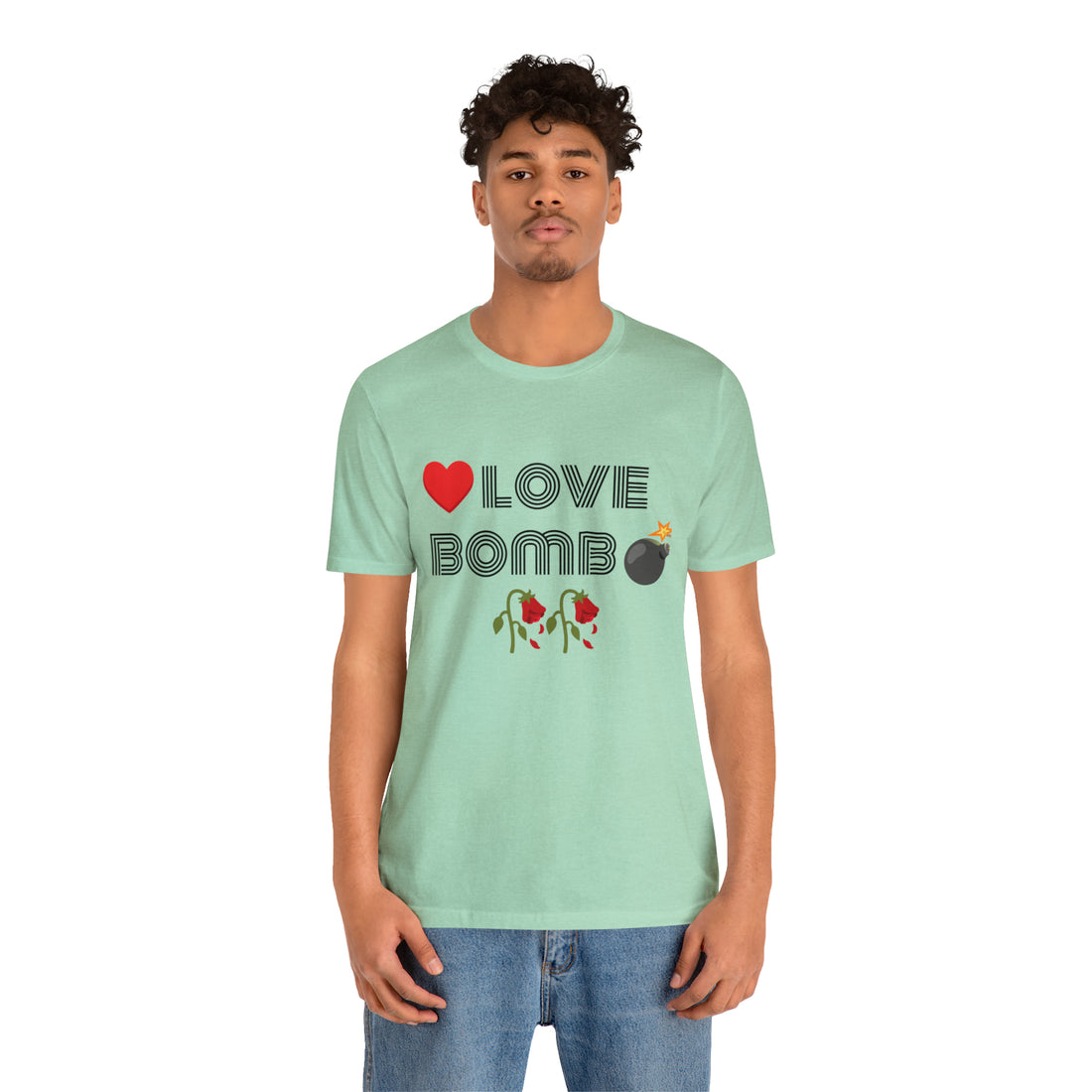 Unisex Love Bomb Typography Jersey Tee