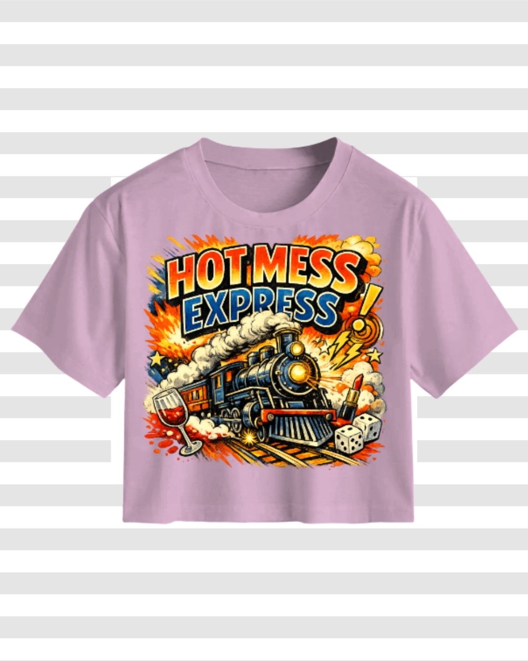 Hot Mess Express Retro Graphic Cotton Crop Top for Women