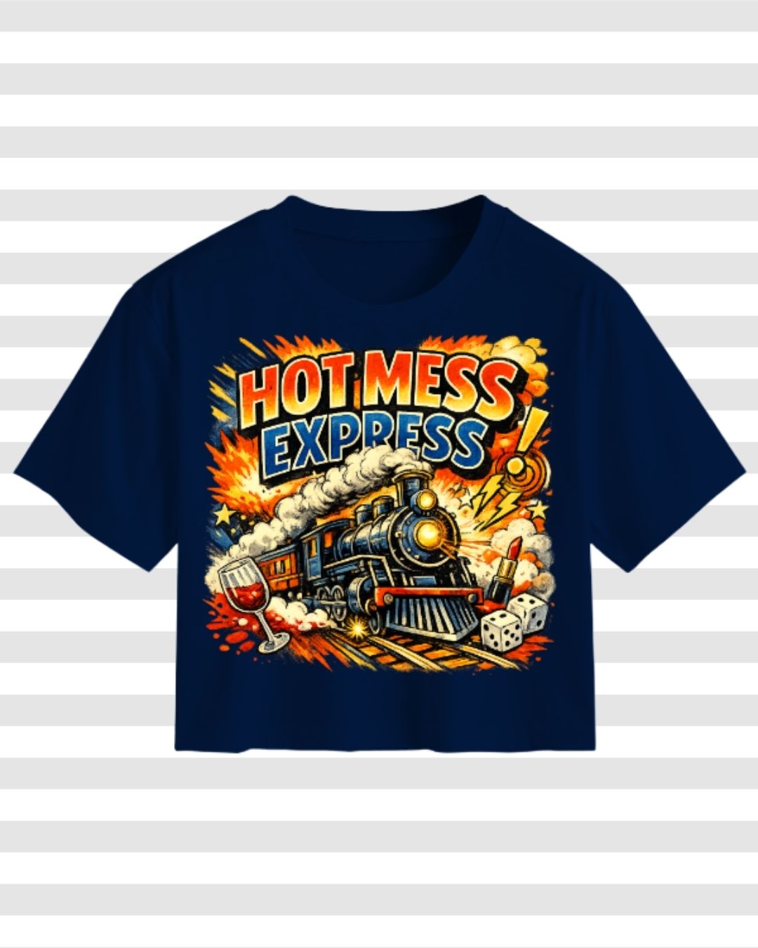Hot Mess Express Retro Graphic Cotton Crop Top for Women
