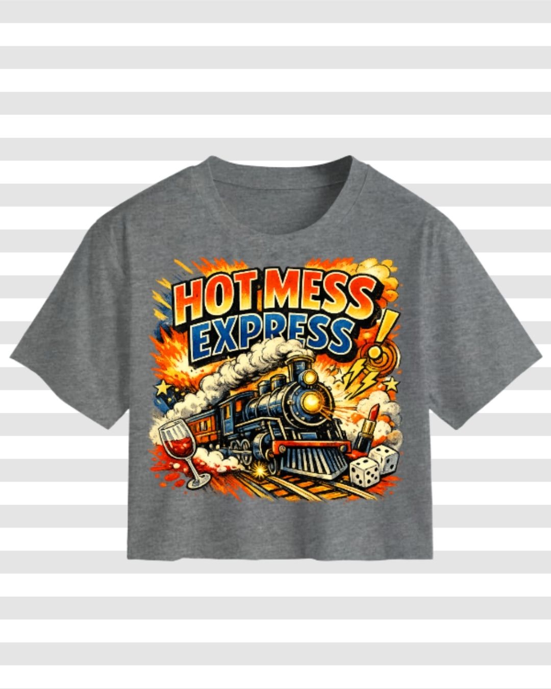 Hot Mess Express Retro Graphic Cotton Crop Top for Women