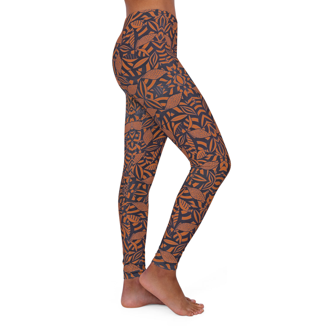 Cinnamon Tropical Minimalist Spandex Leggings