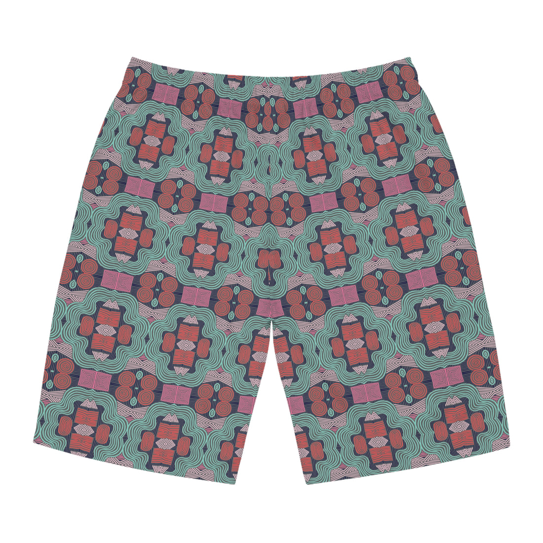 Ash Geometric Print Men's Board Shorts (AOP)