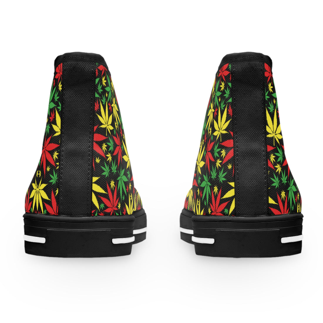 Black Tropical Rasta Toned Women's High Top Sneakers