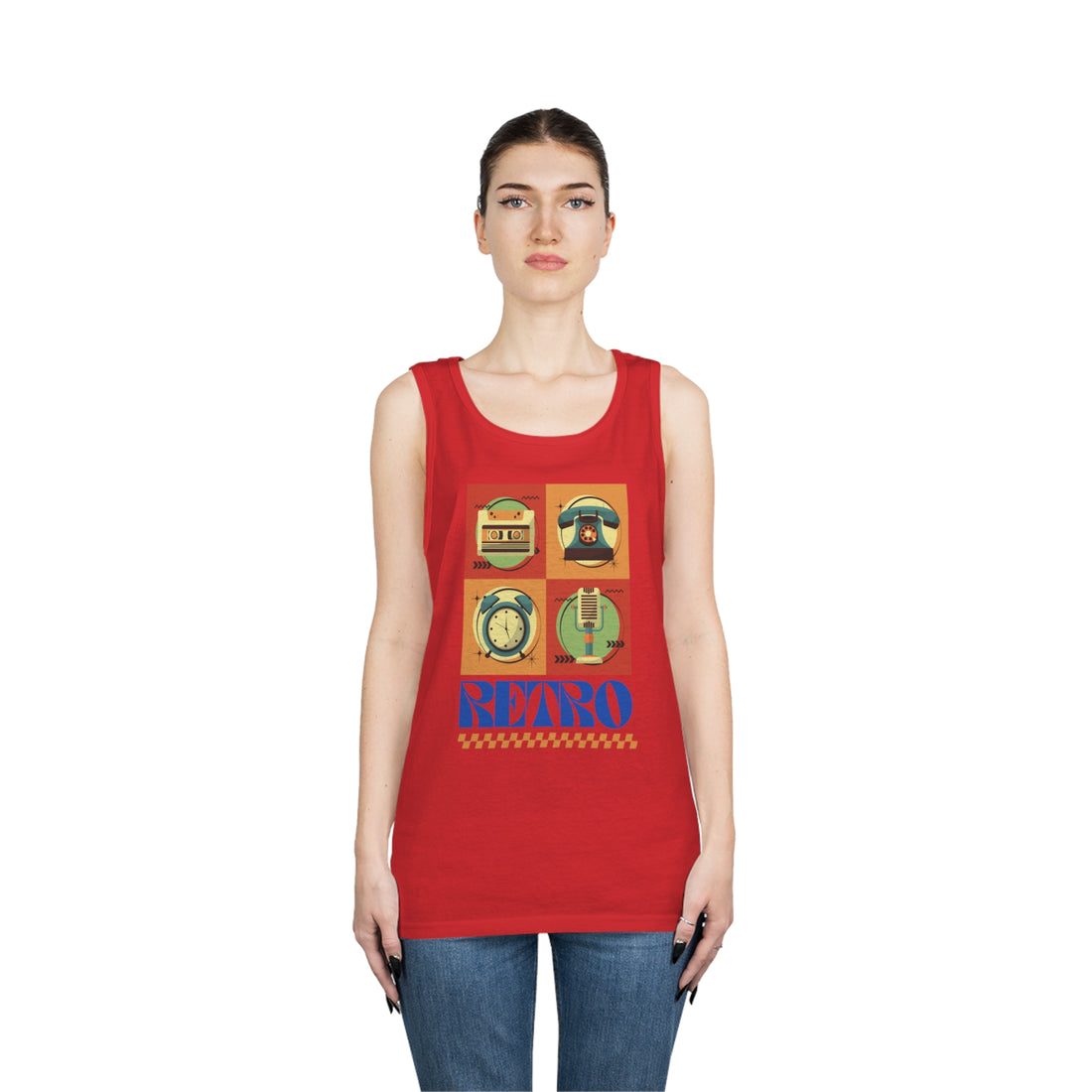 Retro Print Unisex Tank Top