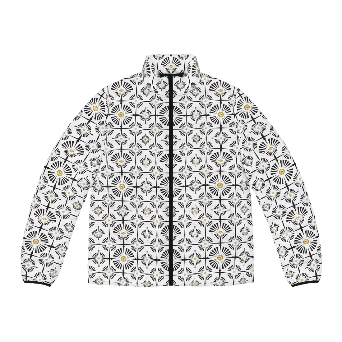 White Wheels & Spokes Men's Puffer Jacket