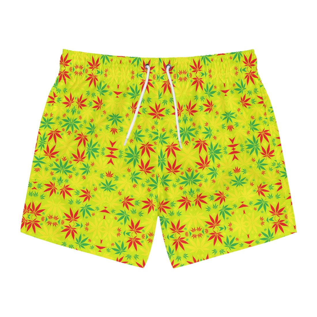 Lime Tropical Rasta Toned Swimming Trunks