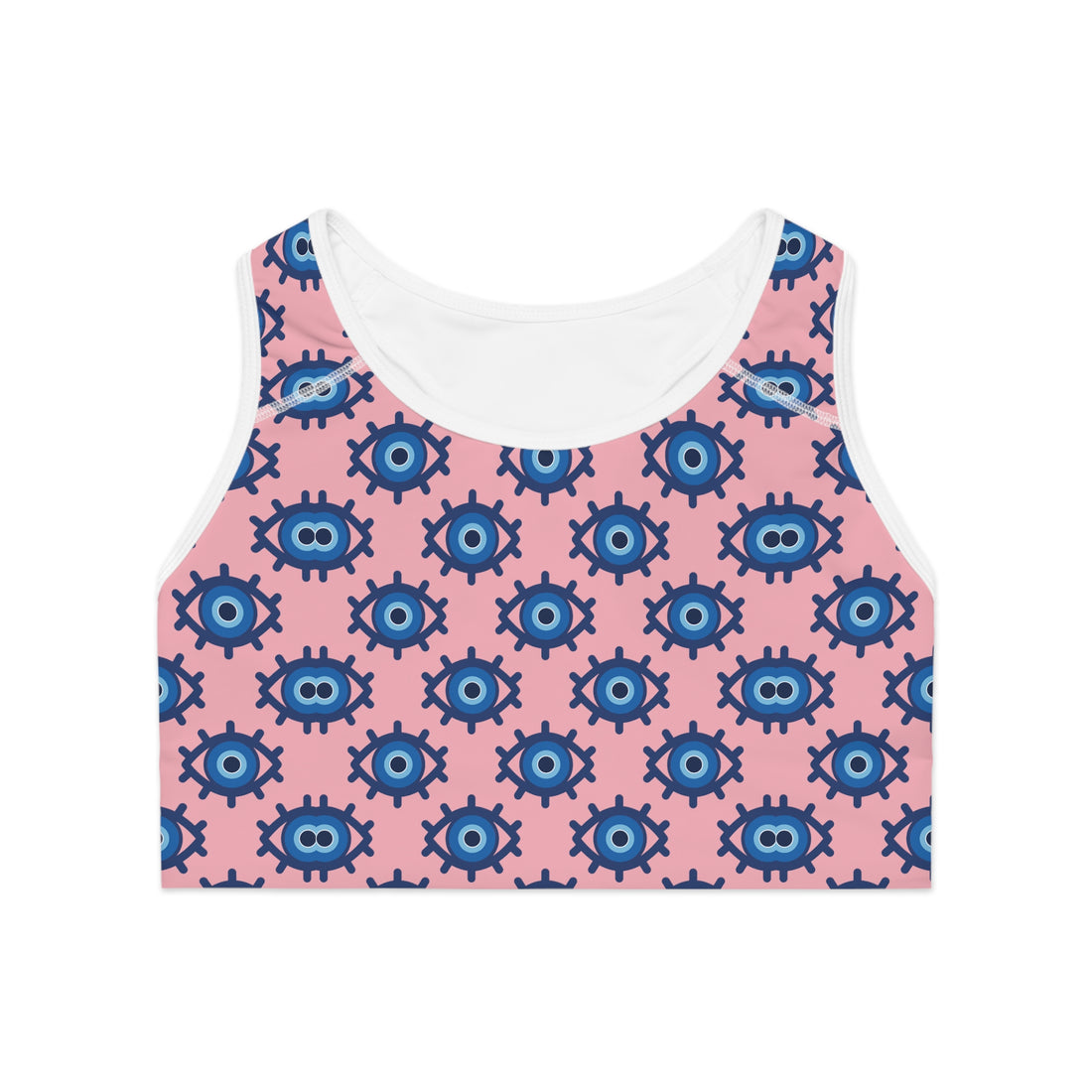 Blush Evil Eye (AOP) Sports Bra