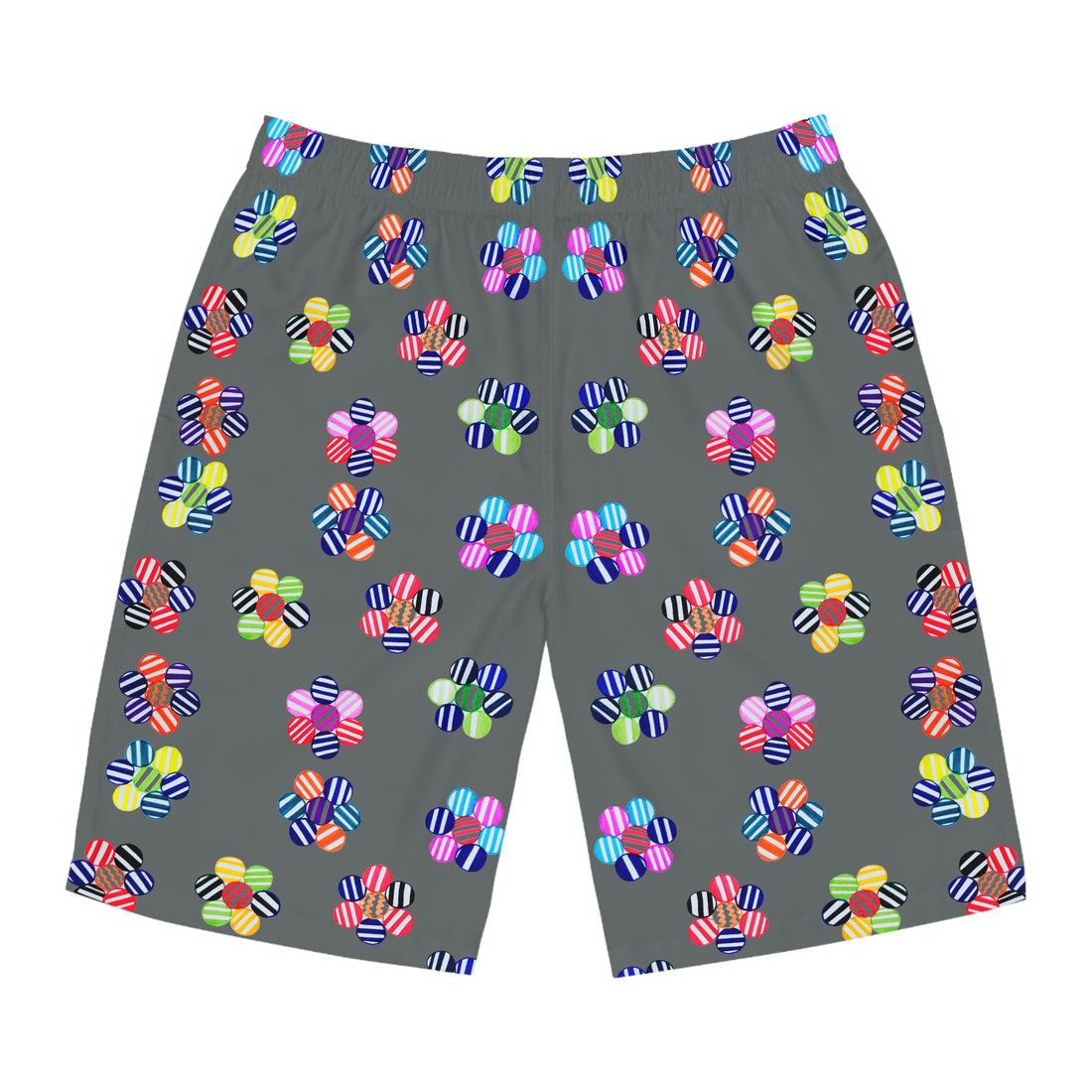 Ash Geo Candy Floral Men's Board Shorts (AOP)