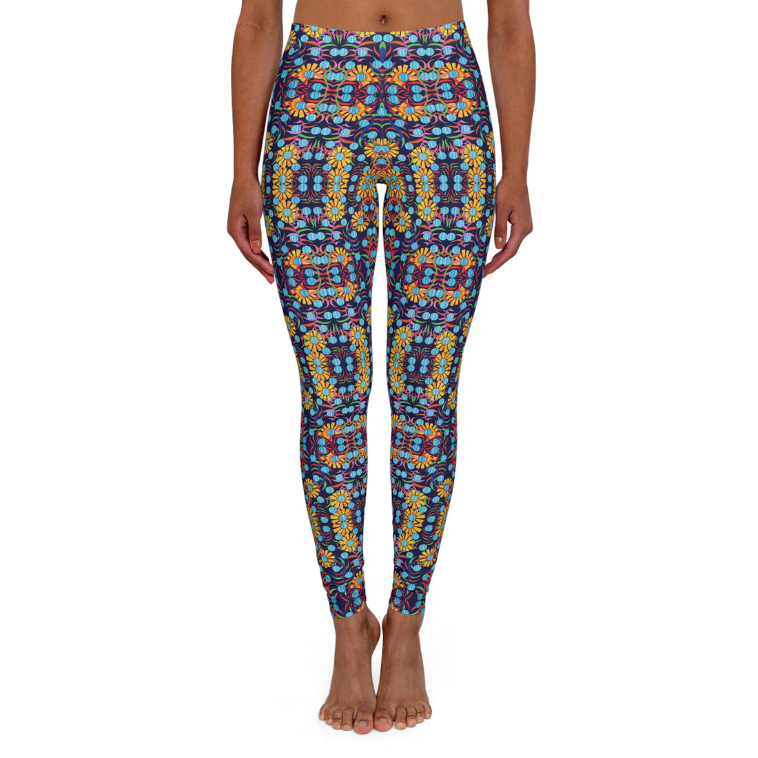 Ink Sunflower Spandex Leggings