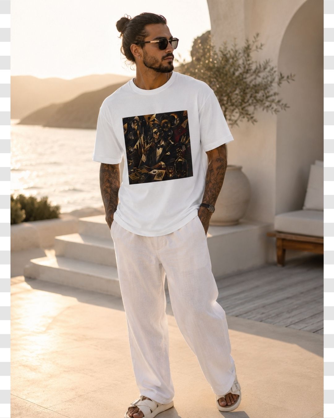 Aristocratic Ambition – Premium Cotton Cubist Graphic T-Shirt for Men