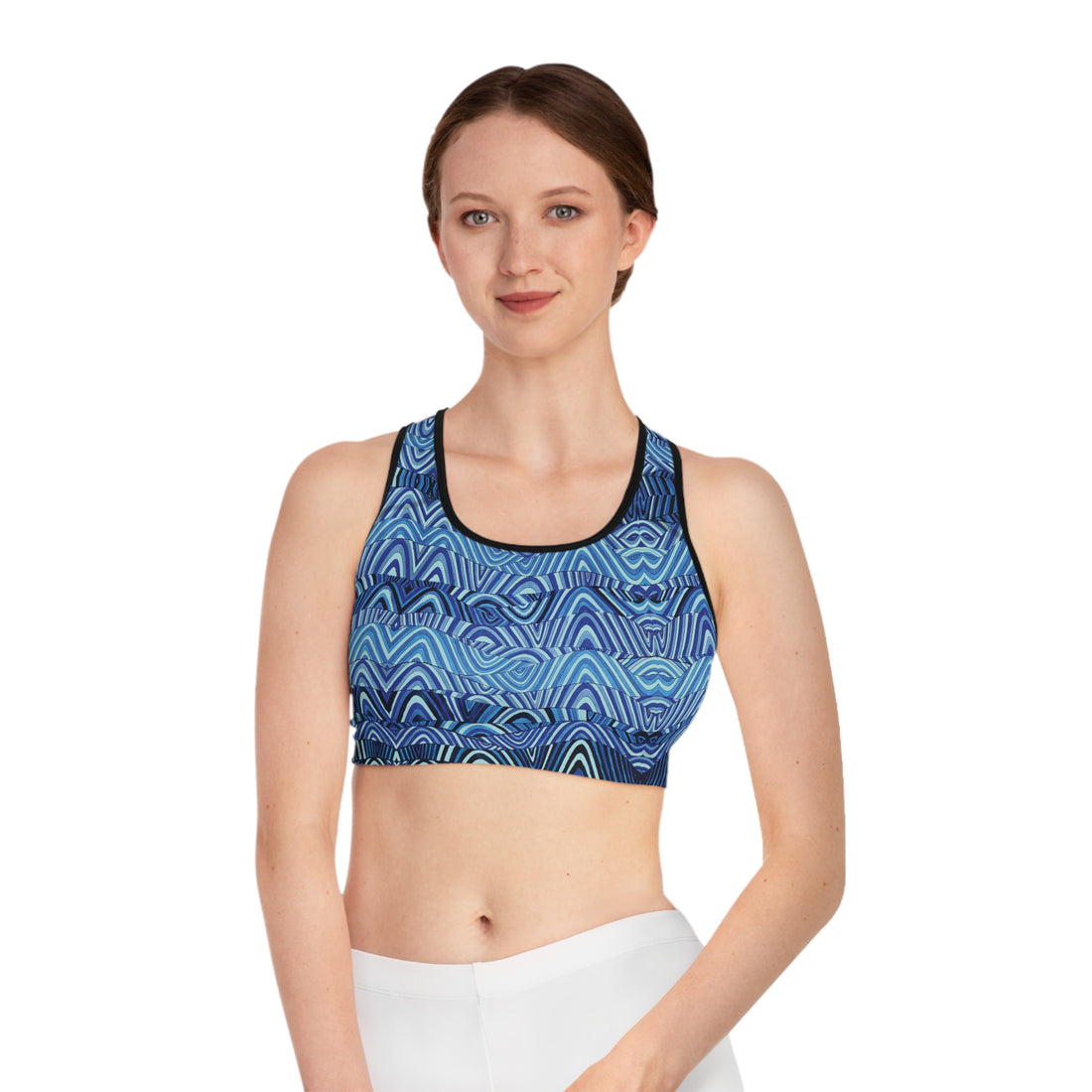 Icy Blue Sonic (AOP) Racerback Sports Bra