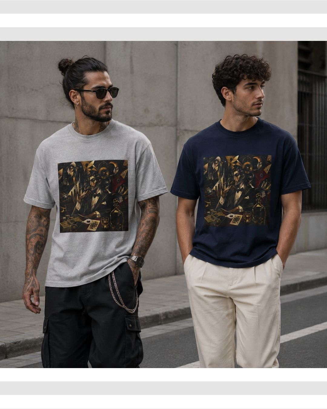 Aristocratic Ambition – Premium Cotton Cubist Graphic T-Shirt for Men